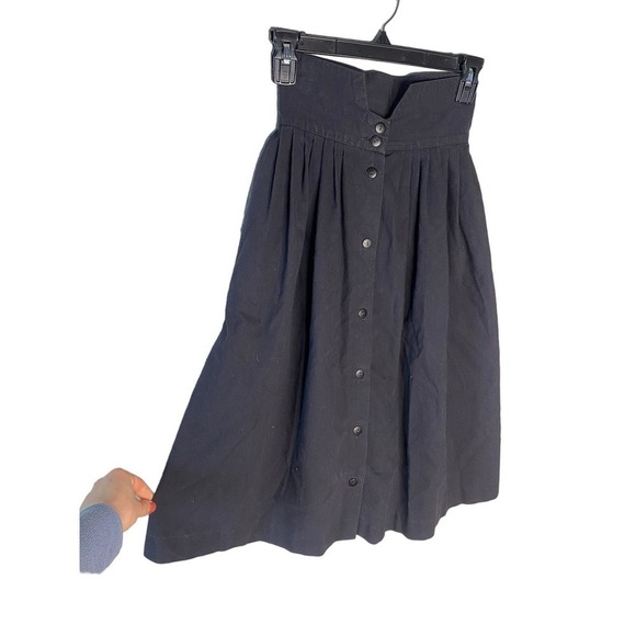 50s VINTAGE Highwaisted Black Circle Skirt - Picture 1 of 9